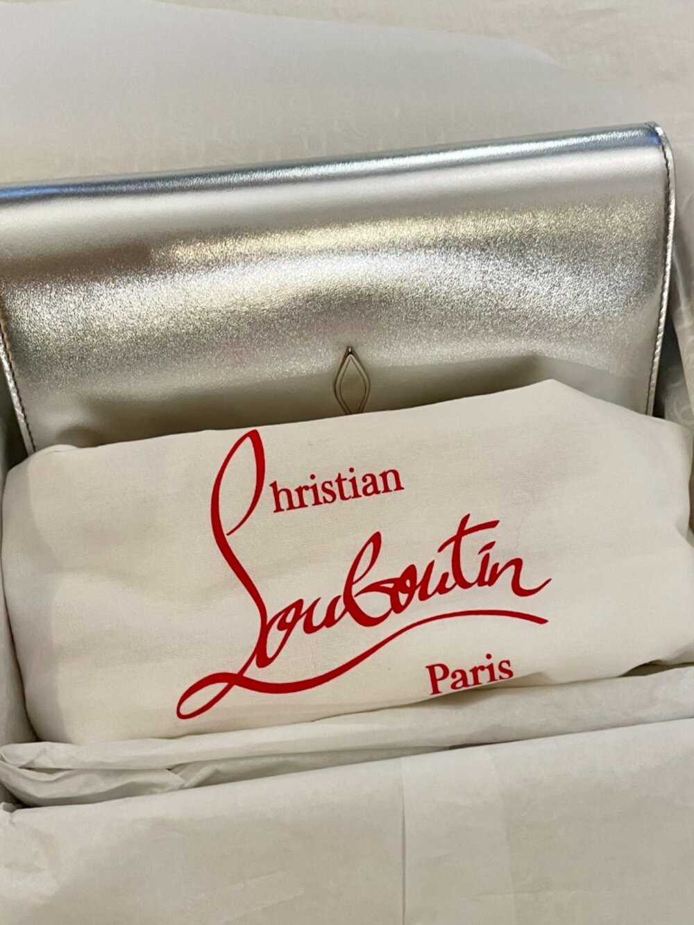 Christian Louboutin Bettina Clutch Bag in Laminated Nappa Leather - Picture 9 of 15